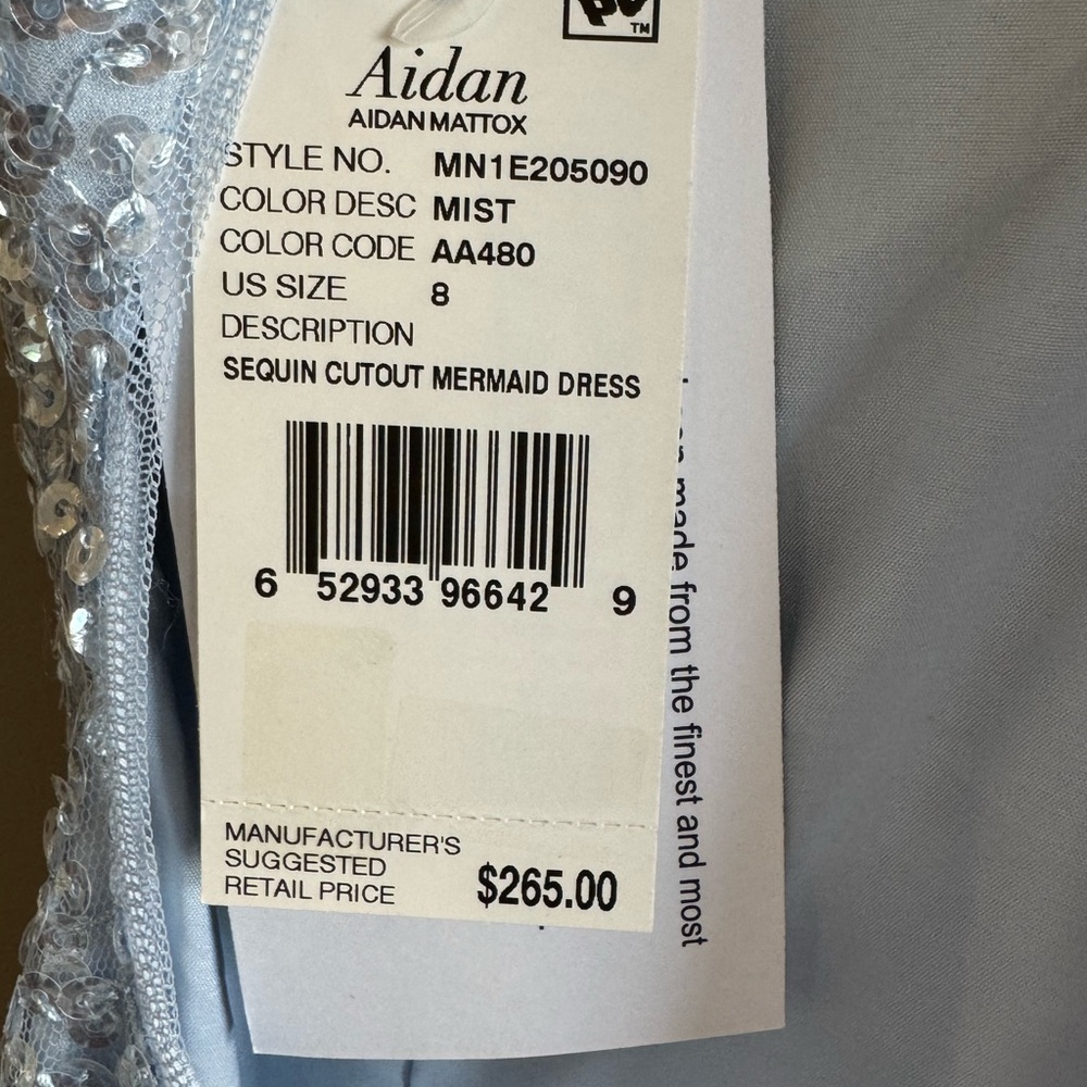 Aidan Mattox Sequin Cutout Mermaid Dress - Mist - Picture 6 of 6